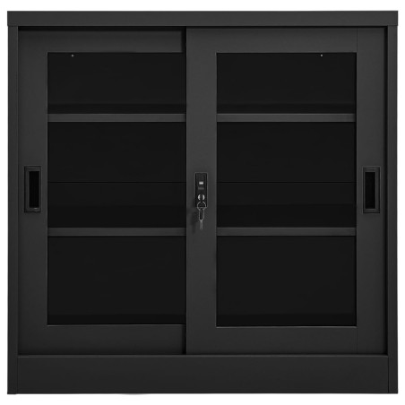 vidaXL Armadio con Ante Scorrevoli Antracite 90x40x90 cm in Acciaio