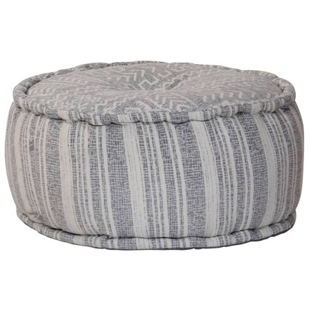 vidaXL Pouf Lavorato a Mano con Stampa Blu 50x25 cm in Cotone  