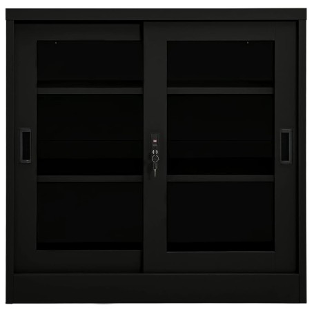 vidaXL Armadio con Ante Scorrevoli Nero 90x40x90 cm in Acciaio