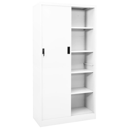 vidaXL Armadio per Ufficio Anta Scorrevole Bianco 90x40x180 cm Acciaio