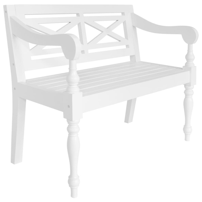 vidaXL Panchina Batavia 98 cm in Legno Massello di Mogano Bianca vidaXL Panchina Batavia 98 cm in Legno Massello di Mogano Bianca