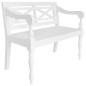 vidaXL Panchina Batavia 98 cm in Legno Massello di Mogano Bianca vidaXL Panchina Batavia 98 cm in Legno Massello di Mogano Bianca