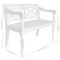 vidaXL Panchina Batavia 98 cm in Legno Massello di Mogano Bianca vidaXL Panchina Batavia 98 cm in Legno Massello di Mogano Bianca