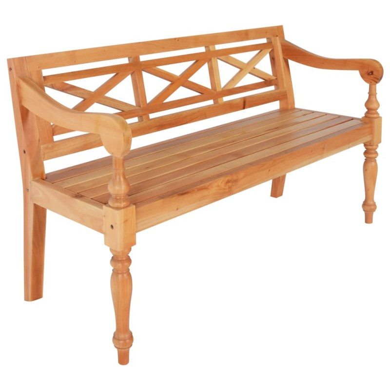 vidaXL Panchina Batavia 136 cm Legno Massello di Mogano Marrone Chiaro vidaXL Panchina Batavia 136 cm Legno Massello di Mogano Marrone Chiaro