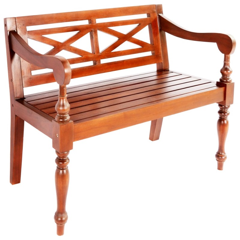 vidaXL Panchina Batavia 98 cm Legno Massello di Mogano Marrone Scuro vidaXL Panchina Batavia 98 cm Legno Massello di Mogano Marrone Scuro