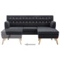 vidaXL Divano a L Rivestito in Tessuto 171,5x138x81,5 cm Grigio Scuro vidaXL Divano a L Rivestito in Tessuto 171,5x138x81,5 cm Grigio Scuro