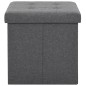 vidaXL Pouf Pieghevoli con Contenitore 2pz Grigio Scuro in Simil Lino vidaXL Pouf Pieghevoli con Contenitore 2pz Grigio Scuro in Simil Lino