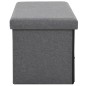 vidaXL Cassapanca Pieghevole in Simil Lino 76x38x38 cm Grigio Scuro vidaXL Cassapanca Pieghevole in Simil Lino 76x38x38 cm Grigio Scuro