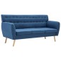 vidaXL Divano a 3 Posti Rivestito in Tessuto 172x70x82 cm Blu vidaXL Divano a 3 Posti Rivestito in Tessuto 172x70x82 cm Blu