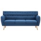 vidaXL Divano a 3 Posti Rivestito in Tessuto 172x70x82 cm Blu vidaXL Divano a 3 Posti Rivestito in Tessuto 172x70x82 cm Blu