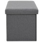 vidaXL Cassapanca Pieghevole in Simil Lino 76x38x38 cm Grigio Scuro vidaXL Cassapanca Pieghevole in Simil Lino 76x38x38 cm Grigio Scuro