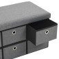 vidaXL Cassapanca Pieghevole in Simil Lino 76x38x38 cm Grigio Scuro vidaXL Cassapanca Pieghevole in Simil Lino 76x38x38 cm Grigio Scuro
