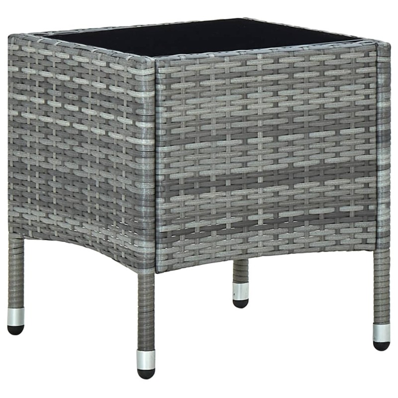 vidaXL Tavolo da Giardino Grigio 40x40x45 cm in Polyrattan vidaXL Tavolo da Giardino Grigio 40x40x45 cm in Polyrattan