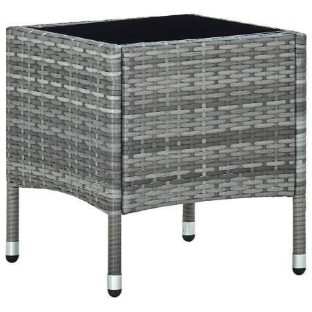 vidaXL Tavolo da Giardino Grigio 40x40x45 cm in Polyrattan 