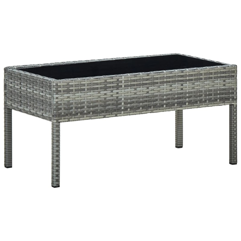 vidaXL Tavolo da Giardino Grigio 75x40x37 cm in Polyrattan vidaXL Tavolo da Giardino Grigio 75x40x37 cm in Polyrattan