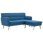 vidaXL Divano a L Rivestito in Tessuto 171,5x138x81,5 cm Blu vidaXL Divano a L Rivestito in Tessuto 171,5x138x81,5 cm Blu