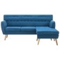 vidaXL Divano a L Rivestito in Tessuto 171,5x138x81,5 cm Blu vidaXL Divano a L Rivestito in Tessuto 171,5x138x81,5 cm Blu