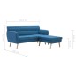 vidaXL Divano a L Rivestito in Tessuto 171,5x138x81,5 cm Blu vidaXL Divano a L Rivestito in Tessuto 171,5x138x81,5 cm Blu