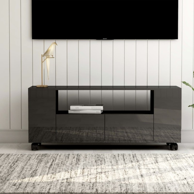 Mobile Porta TV Grigio Lucido 120x35x48 cm in Legno Multistrato Mobile Porta TV Grigio Lucido 120x35x48 cm in Legno Multistrato