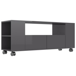Mobile Porta TV Grigio Lucido 120x35x48 cm in Legno Multistrato