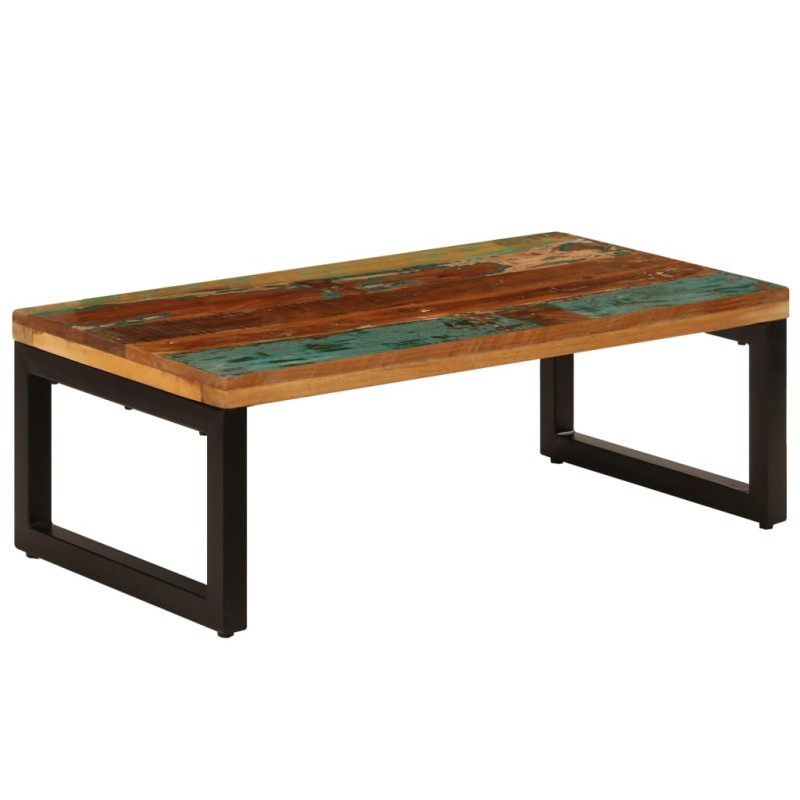vidaXL Tavolino da Caffè 100x50x35cm in Massello di Recupero e Acciaio vidaXL Tavolino da Caffè 100x50x35cm in Massello di Recupero e Acciaio