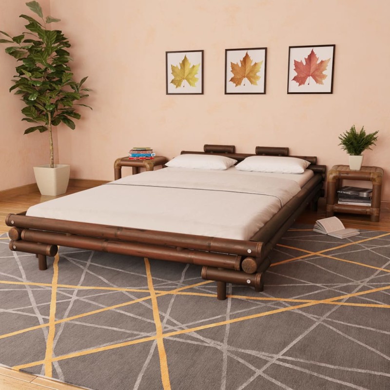vidaXL Giroletto Marrone Scuro in Bambù 140x200 cm vidaXL Giroletto Marrone Scuro in Bambù 140x200 cm