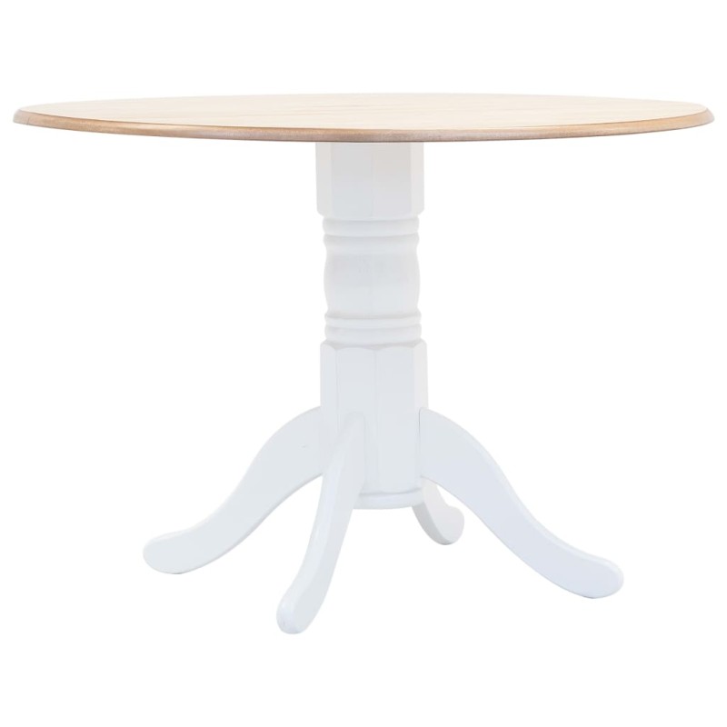vidaXL Tavolo da Pranzo Bianco e Marrone 106 cm in Massello di Hevea vidaXL Tavolo da Pranzo Bianco e Marrone 106 cm in Massello di Hevea