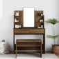 Toeletta con Specchio Rovere Marrone 96x40x142 cm Toeletta con Specchio Rovere Marrone 96x40x142 cm
