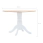 vidaXL Tavolo da Pranzo Bianco e Marrone 106 cm in Massello di Hevea vidaXL Tavolo da Pranzo Bianco e Marrone 106 cm in Massello di Hevea