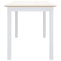 vidaXL Tavolo da Pranzo Bianco Marrone 114x71x75cm Massello di Hevea vidaXL Tavolo da Pranzo Bianco Marrone 114x71x75cm Massello di Hevea
