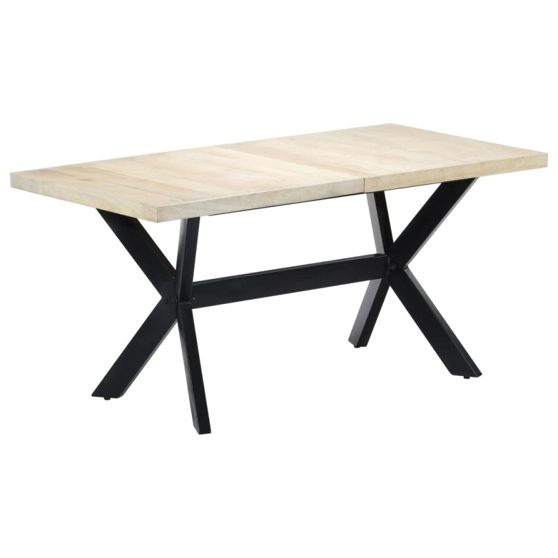 vidaXL Tavolo da Pranzo Bianco 160x80x75 cm in Legno Massello di Mango vidaXL Tavolo da Pranzo Bianco 160x80x75 cm in Legno Massello di Mango
