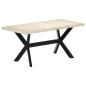 vidaXL Tavolo da Pranzo Bianco 160x80x75 cm in Legno Massello di Mango vidaXL Tavolo da Pranzo Bianco 160x80x75 cm in Legno Massello di Mango