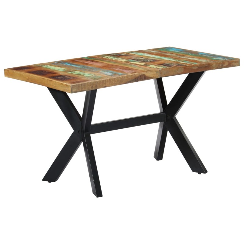 vidaXL Tavolo da Pranzo 140x70x75 cm in Legno Massello di Recupero vidaXL Tavolo da Pranzo 140x70x75 cm in Legno Massello di Recupero