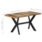 vidaXL Tavolo da Pranzo 140x70x75 cm in Legno Massello di Recupero vidaXL Tavolo da Pranzo 140x70x75 cm in Legno Massello di Recupero