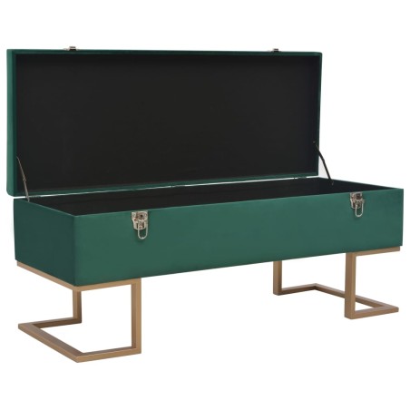 vidaXL Panca con Vano Portaoggetti 105 cm in Velluto Verde