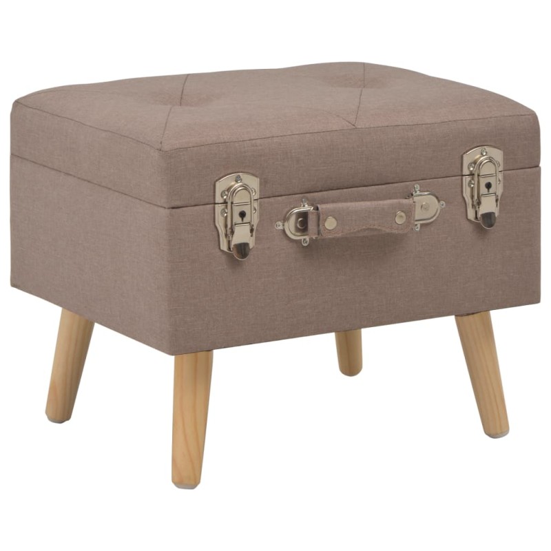 vidaXL Sgabello con Contenitore 40 cm in Tessuto Marrone vidaXL Sgabello con Contenitore 40 cm in Tessuto Marrone