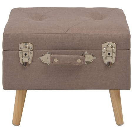 vidaXL Sgabello con Contenitore 40 cm in Tessuto Marrone
