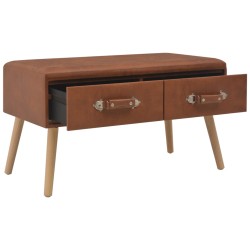 vidaXL Tavolino da Salotto Marrone 80x40x46 cm in Similpelle 