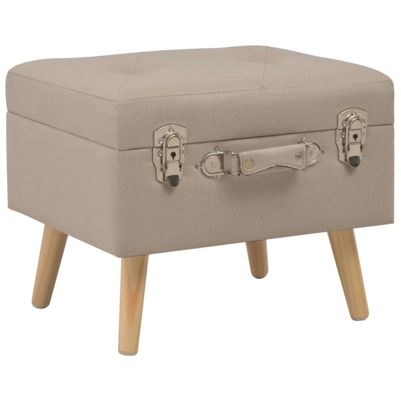 vidaXL Sgabello con Contenitore 40 cm in Tessuto Beige vidaXL Sgabello con Contenitore 40 cm in Tessuto Beige