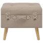vidaXL Sgabello con Contenitore 40 cm in Tessuto Beige vidaXL Sgabello con Contenitore 40 cm in Tessuto Beige