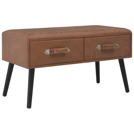 vidaXL Tavolino da Caffè Marrone Scuro 80x40x46 cm in Similpelle 