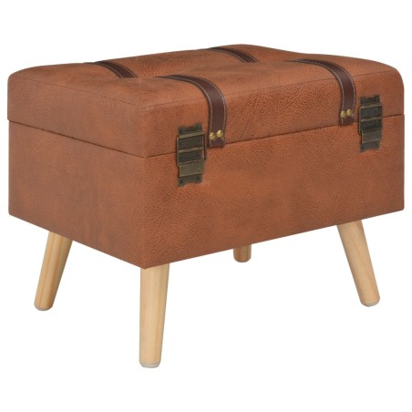 vidaXL Sgabello con Contenitore 40 cm in Similpelle Tanno
