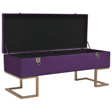 vidaXL Panca con Vano Portaoggetti 105 cm Viola in Velluto