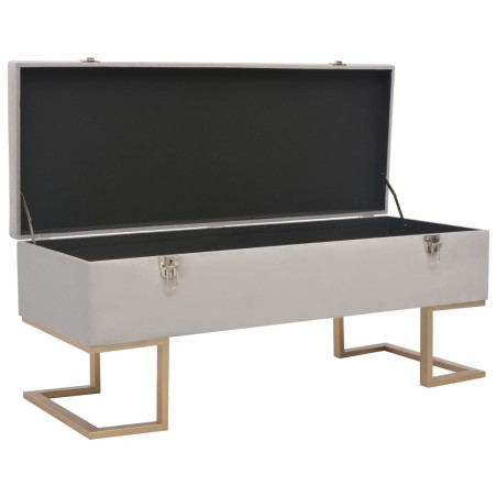 vidaXL Panca con Vano Portaoggetti 105 cm Grigio in Velluto