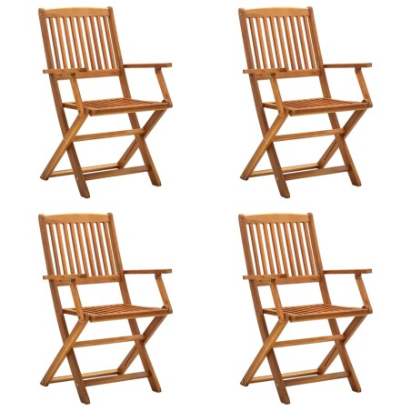 vidaXL Sedie da Giardino Pieghevoli 4 pz in Legno Massello d'Acacia