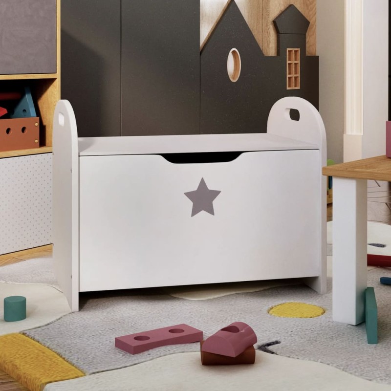 vidaXL Cassapanca per Bambini Bianca 62x40x46,5 cm in MDF vidaXL Cassapanca per Bambini Bianca 62x40x46,5 cm in MDF