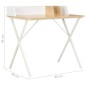 vidaXL Scrivania Bianca e Naturale 80x50x84 cm