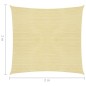 Vela Parasole in HDPE Quadrata 2x2 m Beige Vela Parasole in HDPE Quadrata 2x2 m Beige