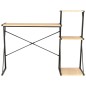 vidaXL Scrivania con Mensole Nera e Rovere 116x50x93 cm