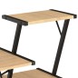 vidaXL Scrivania con Mensole Nera e Rovere 116x50x93 cm